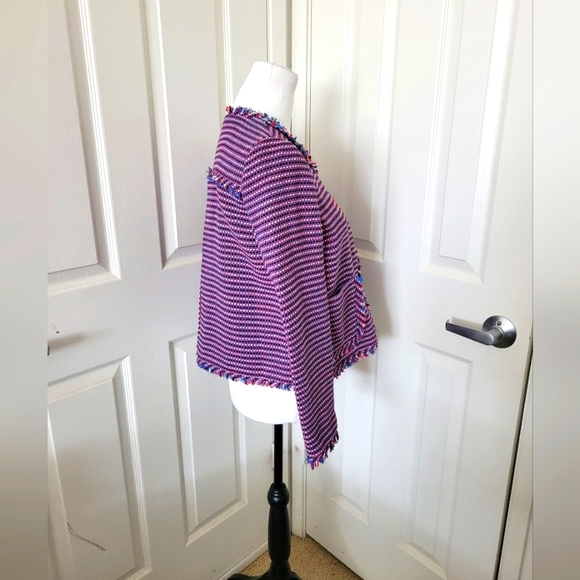 Pinko | NWOT Italian Multicolor Embellished Jeweled Fringe Tweed Jacket - Picture 5 of 15